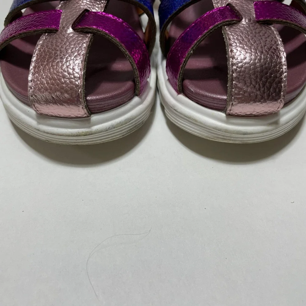 Kurt Geiger 3 London‎ Mini Fisherman Sandals Multicolor Rainbow Metallic Leather